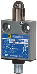 Square D - SPDT, NC/NO, Multiple VAC Levels, Prewired Terminal, Parallel Roller Plunger Actuator, General Purpose Limit Switch - 1, 2, 4, 6, 6P NEMA Rating, IP67 IPR Rating, Bushing Mount, 80 Ounce Operating Force - Exact Tool & Supply