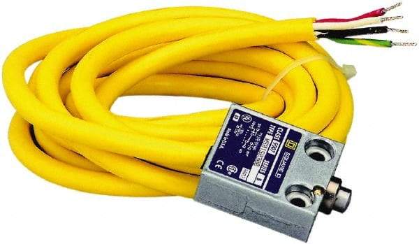 Square D - SPDT, NC/NO, 240 VAC, Prewired Terminal, Plunger Actuator, General Purpose Limit Switch - 1, 2, 4, 6, 6P NEMA Rating, IP67 IPR Rating, 80 Ounce Operating Force - Exact Tool & Supply