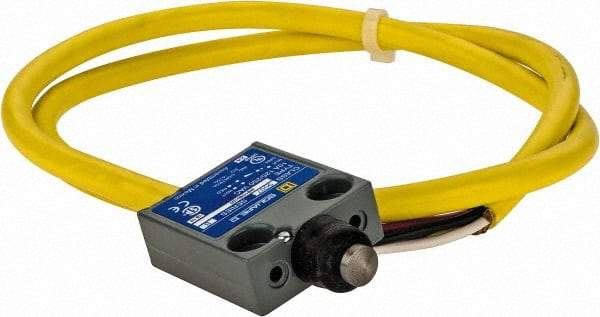 Square D - SPDT, NC/NO, Multiple VDC Levels, Prewired Terminal, Booted Plunger Actuator, General Purpose Limit Switch - 1, 2, 4, 6, 6P NEMA Rating, IP67 IPR Rating, 80 Ounce Operating Force - Exact Tool & Supply