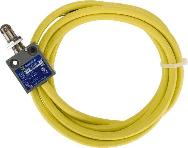 Square D - SPDT, NC/NO, Multiple VDC Levels, Prewired Terminal, Parallel Roller Plunger Actuator, General Purpose Limit Switch - 1, 2, 4, 6, 6P NEMA Rating, IP67 IPR Rating, Bushing Mount, 80 Ounce Operating Force - Exact Tool & Supply