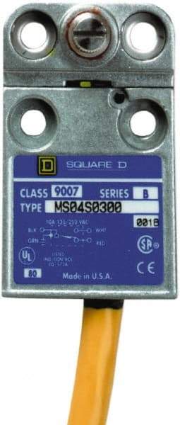 Square D - SPDT, NC/NO, 240 VAC, 4 Pin M12 Male Terminal, Rotary Head Actuator, General Purpose Limit Switch - 1, 2, 4, 6, 6P NEMA Rating, IP67 IPR Rating - Exact Tool & Supply