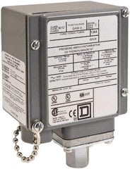 Square D - 4, 13 and 4X NEMA Rated, SPDT, 5 to 250 psi, Electromechanical Pressure and Level Switch - Adjustable Pressure, 125 VDC at 1.10 Amp, 1/2 Inch Connector, Screw Terminal, For Use with 9012G - Exact Tool & Supply