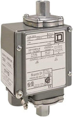 Square D - 4, 13 and 4X NEMA Rated, SPDT, 500 psi, Electromechanical Pressure and Level Switch - Adjustable Pressure, 120 VAC at 6 Amp, 125 VDC at 0.22 Amp, 240 VAC at 3 Amp, 250 VDC at 0.27 Amp, 1/4 Inch Connector, Screw Terminal, For Use with 9012G - Exact Tool & Supply