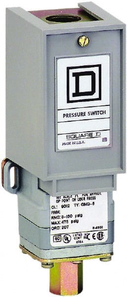 Square D - 1 NEMA Rated, SPDT, 1 to 40 psig, Electromechanical Pressure and Level Switch - Exact Tool & Supply