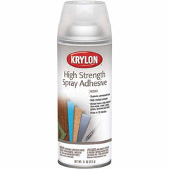 Krylon - 11 oz Aerosol Clear Spray Adhesive - High Tack, 120°F Heat Resistance, 15 Sq Ft Coverage, High Strength Bond, 120 min Max Bonding Time, Flammable - Exact Tool & Supply
