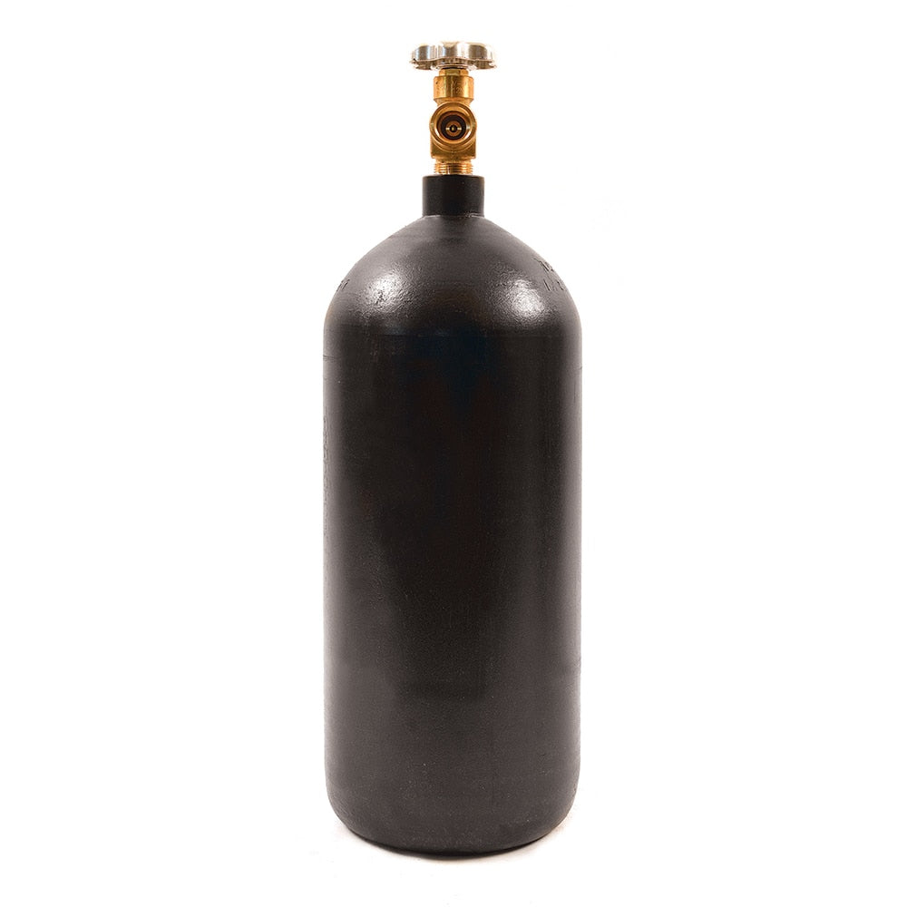 Made in USA - Oxygen/Acetylene Torch Accessories; Type: Nitrogen Tank ; Gas Type: Nitrogen ; Diameter (Inch): 7 ; Container Size: 40 Cu. Ft. ; CGA Inlet Connection: 580 ; Color: Black - Exact Tool & Supply
