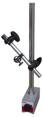 SPI - 160 Lb Magnetic Force, Fine Adjustment Indicator Positioner & Holder with Base - Post & Adjustable Rod, Rectangular Base, 2-1/8" Base Height, 4-1/2" Base Length, 2" Base Width - Exact Tool & Supply
