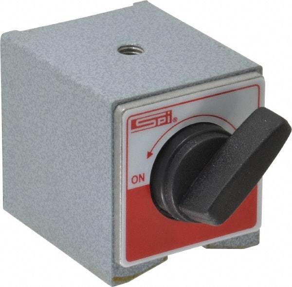SPI - 2-1/4" Long x 2" Wide x 2-1/8" High Magnetic Indicator Base with On/Off Switch - 160 Lb Magnetic Pull - Exact Tool & Supply