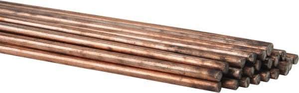 Welding Material - 36 Inch Long, 3/32 Inch Diameter, Copper Coated, Carbon Steel, TIG Welding and Brazing Rod - 10 Lb., Industry Specification ER70S6 - Exact Tool & Supply