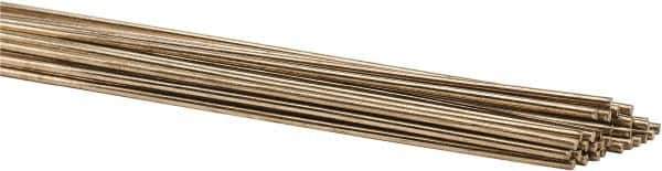 Welding Material - 36 Inch Long, 1/16 Inch Diameter, Bare Coated, Low Fuming Bronze, TIG Welding and Brazing Rod - 1 Lb., Industry Specification RBCuZn-C - Exact Tool & Supply