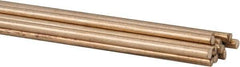 Welding Material - 36 Inch Long, 3/32 Inch Diameter, Bare Coated, Low Fuming Bronze, TIG Welding and Brazing Rod - 1 Lb., Industry Specification RBCuZn-C - Exact Tool & Supply