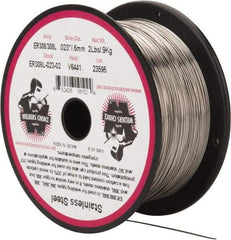 Welding Material - ER308L, 0.023 Inch Diameter, Stainless Steel MIG Welding Wire - 2 Lb. Roll - Exact Tool & Supply