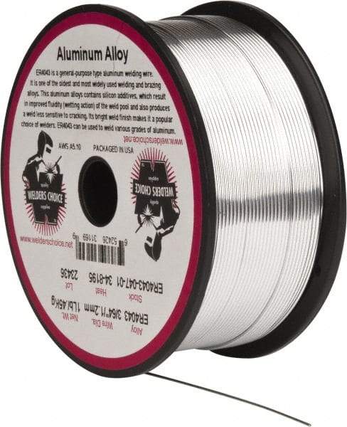 Welding Material - ER4043, 0.047 Inch Diameter, Aluminum MIG Welding Wire - 1 Lb. Roll - Exact Tool & Supply
