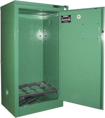 Securall Cabinets - 1 Door, Green Steel Standard Safety Cabinet for Flammable and Combustible Liquids - 46" High x 23" Wide x 18" Deep, Self Closing Door, 3 Point Key Lock, D, E Cylinder Capacity - Exact Tool & Supply
