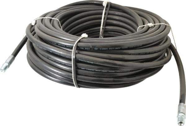 Value Collection - 1/4" ID x 1/2" OD, 4,400 Working psi, Black Thermoplastic Polyurethane Sewer Hose - 100' Long, -40 to 160°F - Exact Tool & Supply
