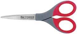Clauss - 3-1/8" LOC, 7" OAL Titanium Shears - Right Hand, Straight Handle, For General Purpose Use - Exact Tool & Supply