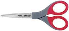 Clauss - 3-1/8" LOC, 7" OAL Titanium Shears - Right Hand, Straight Handle, For General Purpose Use - Exact Tool & Supply