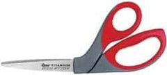 Clauss - 3-1/2" LOC, 8" OAL Titanium Shears - Right Hand, Offset Handle, For General Purpose Use - Exact Tool & Supply