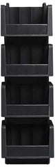 Akro-Mils - 8-7/8" Deep, Black Polypropylene Hopper Stacking Bin - 5" High x 6-5/8" Wide x 8-7/8" Long - Exact Tool & Supply