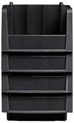 Akro-Mils - 11-7/8" Deep, Black Polypropylene Hopper Stacking Bin - 7" High x 8-3/8" Wide x 11-7/8" Long - Exact Tool & Supply