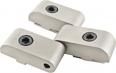 80/20 Inc. - 57mm Long x 43.6mm Wide x 13mm Thick, Heavy Duty Hinge - Aluminum, Clear Anodized Finish - Exact Tool & Supply