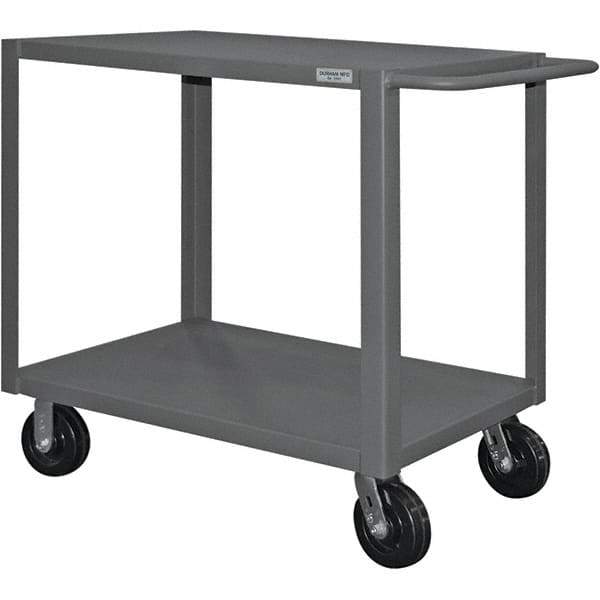 Durham - 4,000 Lb Capacity, 36" Wide x 72" Long x 37-1/2" High Heavy Duty Service Cart - 2 Shelf, Steel - Exact Tool & Supply