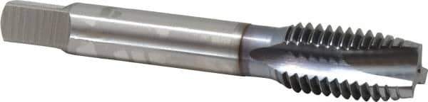 OSG - 5/8-11 UNC, 3 Flute, TiCN Finish, Vanadium High Speed Steel Spiral Point Tap - Plug Chamfer, Right Hand Thread, 3-13/16" OAL, 1-13/16" Thread Length, 0.48" Shank Diam, 3B Class of Fit - Exact Tool & Supply