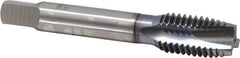 OSG - 5/8-11 UNC, 3 Flute, TiCN Finish, Vanadium High Speed Steel Spiral Point Tap - Plug Chamfer, Right Hand Thread, 3-13/16" OAL, 1-13/16" Thread Length, 0.48" Shank Diam, 3B Class of Fit - Exact Tool & Supply