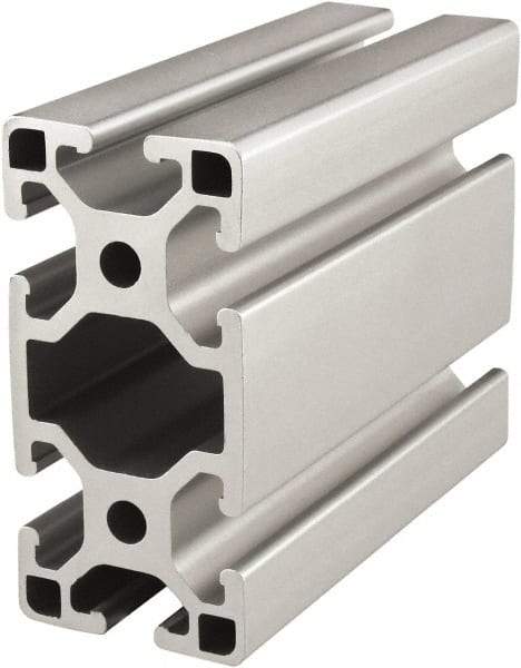 80/20 Inc. - 4 Meters Long x 40 mm Wide x 80 mm Deep, T-Slotted Aluminum Extrusion - Clear Anodized Finish - Exact Tool & Supply