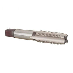Hertel - M20x2.50 Metric Coarse 6H 4 Flute Bright Finish High Speed Steel Straight Flute Standard Hand Tap - Plug, Left Hand Thread, 4-15/32" OAL, D7 Limit - Exact Tool & Supply