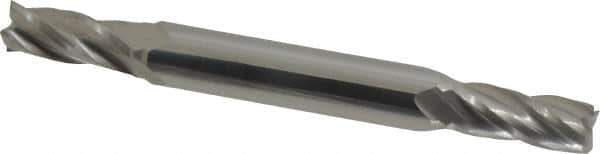 Hertel - 5/16", 3/4" LOC, 3/8" Shank Diam, 3" OAL, 4 Flute, Solid Carbide Square End Mill - Double End, Uncoated, 30° Helix, Centercutting - Exact Tool & Supply