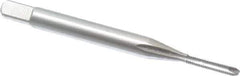 Hertel - #0-80 UNF, 2 Flute, Bright Finish, High Speed Steel Spiral Point Tap - Bottoming Chamfer, Right Hand Thread, 1-5/8" OAL, 5/16" Thread Length, 3B Class of Fit - Exact Tool & Supply