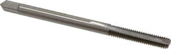 Hertel - #6-40 UNF, 2 Flute, Bright Finish, High Speed Steel Spiral Point Tap - Bottoming Chamfer, Right Hand Thread, 2" OAL, 11/16" Thread Length, 2B/3B Class of Fit - Exact Tool & Supply