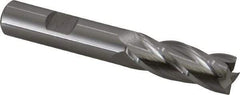 Hertel - 13.5mm, 1-3/8" LOC, 1/2" Shank Diam, 3-3/8" OAL, 4 Flute, Cobalt Square End Mill - Single End, Uncoated, 30° Helix, Centercutting, Right Hand Cut - Exact Tool & Supply
