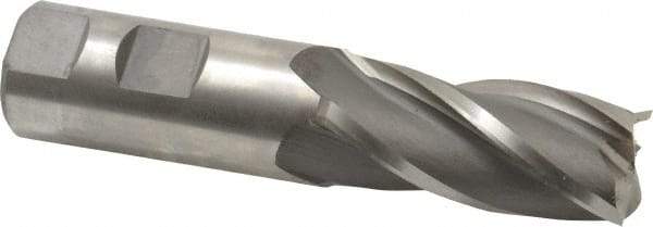 Hertel - 24mm, 2" LOC, 1" Shank Diam, 4-1/2" OAL, 4 Flute, Cobalt Square End Mill - Single End, Uncoated, 30° Helix, Centercutting, Right Hand Cut - Exact Tool & Supply