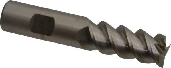 Hertel - 3/4" Diam, 1-5/8" LOC, 3 Flute Powdered Metal Roughing & Finishing Square End Mill - Uncoated, 3-7/8" OAL, 3/4" Shank Diam, Weldon Shank, 60° Helix, Centercutting - Exact Tool & Supply