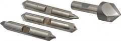 Hertel - 4 Piece 1" Cutter Head Diam, Cobalt Chamfer Mill Set - Exact Tool & Supply