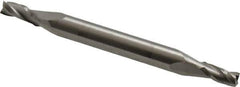 Hertel - 1/8", 1/4" LOC, 3/16" Shank Diam, 2" OAL, 3 Flute, Solid Carbide Square End Mill - Double End, Uncoated, 30° Helix, Centercutting - Exact Tool & Supply