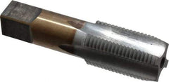 Hertel - 1/2-14 NPS Thread, 4 Flute Standard Pipe Tap - 3-1/8" OAL, 1-3/8" Thread Length, 11/16" Shank Diam, Chrome Finish, High Speed Steel - Exact Tool & Supply