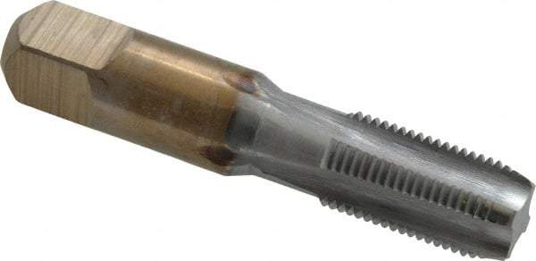 Hertel - 1/8-27 NPS Thread, 4 Flute Standard Pipe Tap - 2-1/8" OAL, 3/4" Thread Length, 7/16" Shank Diam, Chrome Finish, High Speed Steel - Exact Tool & Supply
