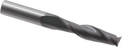 Hertel - 1/2", 2" LOC, 1/2" Shank Diam, 4" OAL, 2 Flute, Solid Carbide Square End Mill - Single End, AlTiN Finish, 30° Helix, Centercutting, Right Hand Cut - Exact Tool & Supply