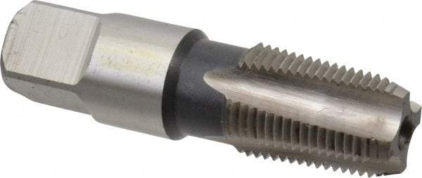 Hertel - 3/8-18 NPTF Thread, 4 Flute Short Projection Standard Pipe Tap - 2-9/16" OAL, 1-1/16" Thread Length, 0.7" Shank Diam, Bright Finish, High Speed Steel - Exact Tool & Supply