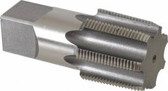 Hertel - 1-1/2 - 11-1/2 NPT Thread, 7 Flute Short Projection Standard Pipe Tap - 4-1/4" OAL, 1-3/4" Thread Length, 1-1/2" Shank Diam, Bright Finish, High Speed Steel - Exact Tool & Supply