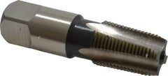 Hertel - 3/8-18 NPT Thread, 4 Flute Short Projection Standard Pipe Tap - 2-9/16" OAL, 1-1/16" Thread Length, 0.7" Shank Diam, Bright Finish, High Speed Steel - Exact Tool & Supply