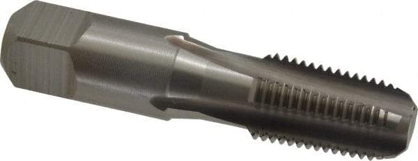 Hertel - 1/4-18 NPT Thread, 4 Flute Short Projection Standard Pipe Tap - 2-7/16" OAL, 1-1/16" Thread Length, 9/16" Shank Diam, Bright Finish, High Speed Steel - Exact Tool & Supply