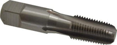 Hertel - 1/4-18 NPT Thread, 4 Flute Short Projection Standard Pipe Tap - 2-7/16" OAL, 1-1/16" Thread Length, 9/16" Shank Diam, Bright Finish, High Speed Steel - Exact Tool & Supply