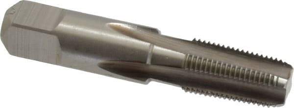 Hertel - 1/8-27 NPT Thread, 4 Flute Short Projection Standard Pipe Tap - 2-1/8" OAL, 3/4" Thread Length, 7/16" Shank Diam, Bright Finish, High Speed Steel - Exact Tool & Supply
