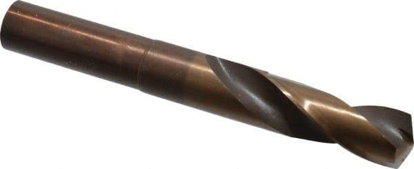 Hertel - 25/32" Drill, 118° Point, Cobalt Silver Deming & Reduced Shank Drill Bit - Bright Finish, 6" OAL, Flats on Shank, 3" Flute Length - Exact Tool & Supply