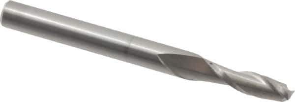 Hertel - 5/32", 9/16" LOC, 3/16" Shank Diam, 2" OAL, 2 Flute, Solid Carbide Square End Mill - Single End, Uncoated, 30° Helix, Centercutting, Right Hand Cut - Exact Tool & Supply