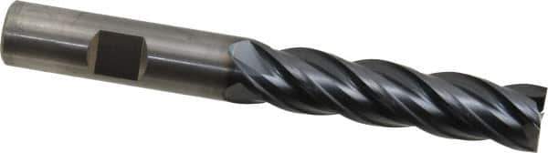 OSG - 1/2", 2" LOC, 1/2" Shank Diam, 4" OAL, 4 Flute, Solid Carbide Square End Mill - Single End, TiAlN Finish, Spiral Flute, 35° Helix, Right Hand Cut, Right Hand Flute, Series VG441 - Exact Tool & Supply
